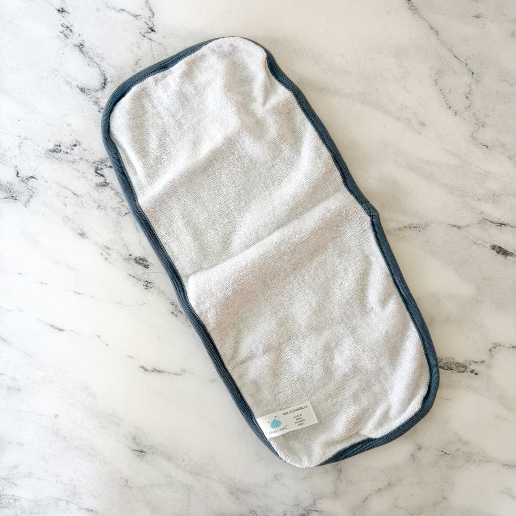 Kiddiezoom Grey White Stripe Bodysuit + Cloud Island Charcoal Gauze Burp Cloth Bundle | 3-6m