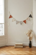 H&M Home Cotton Flag Banner Garland Neutral Rust Boho Nursery Decor | 105" x 6"