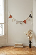 H&M Home Cotton Flag Banner Garland Neutral Rust Boho Nursery Decor | 105" x 6"