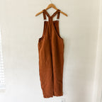 Aerie Linen Blend Rust Brown Overalls | XS