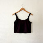 Nuuds Elevate Scoop Crop Top Tank Top in Eggplant | M