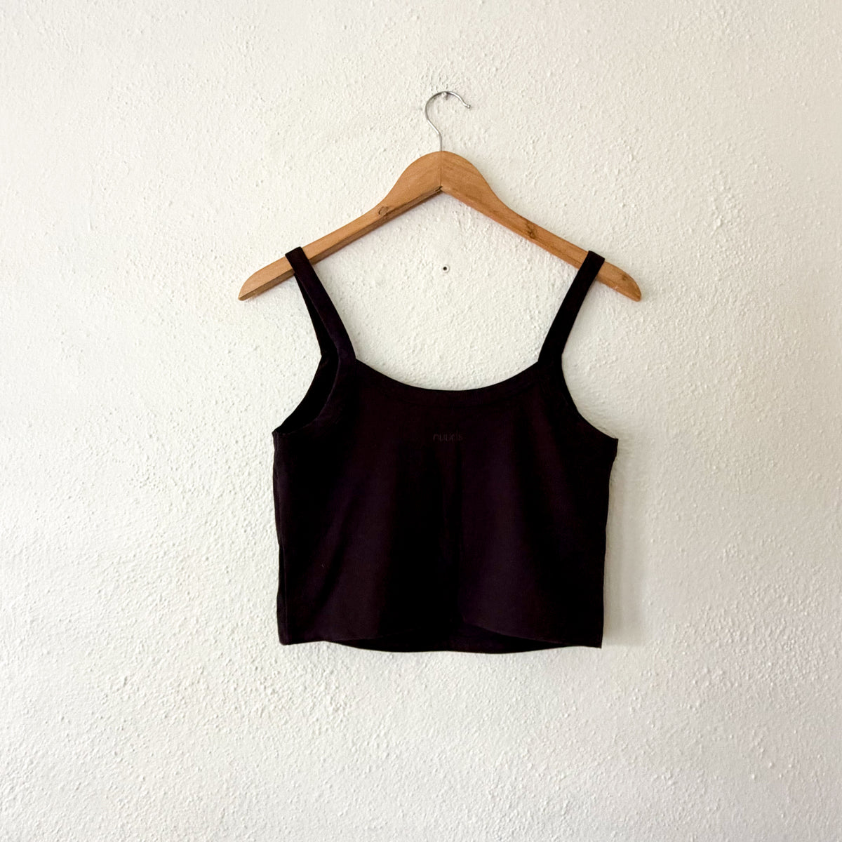Nuuds Elevate Scoop Crop Top Tank Top in Eggplant | M