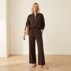 Varley Double Soft Sally Half-Zip Pullover Sweatshirt in Coffee Bean Marl | XS