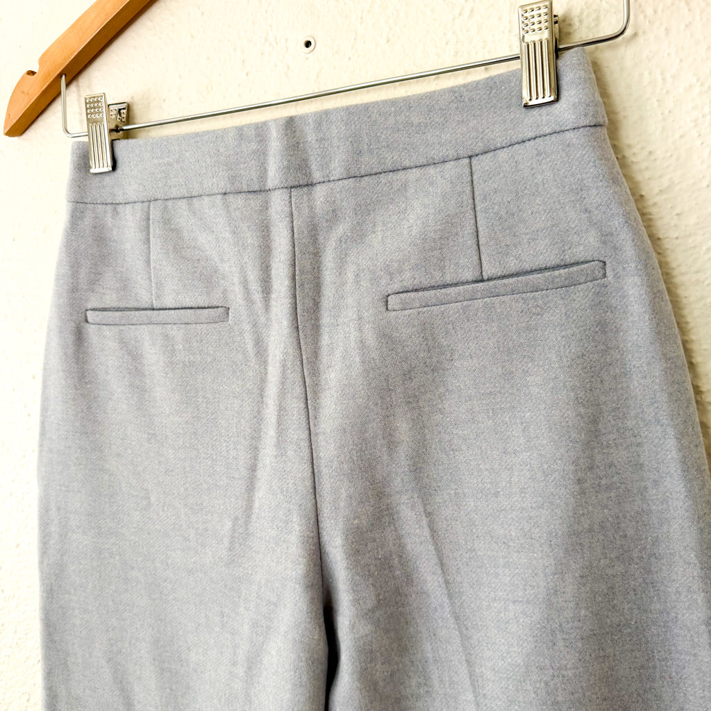 Sézane Martin High Rise Wide-Leg Wool Blend Trousers in Ice Blue | sz 2