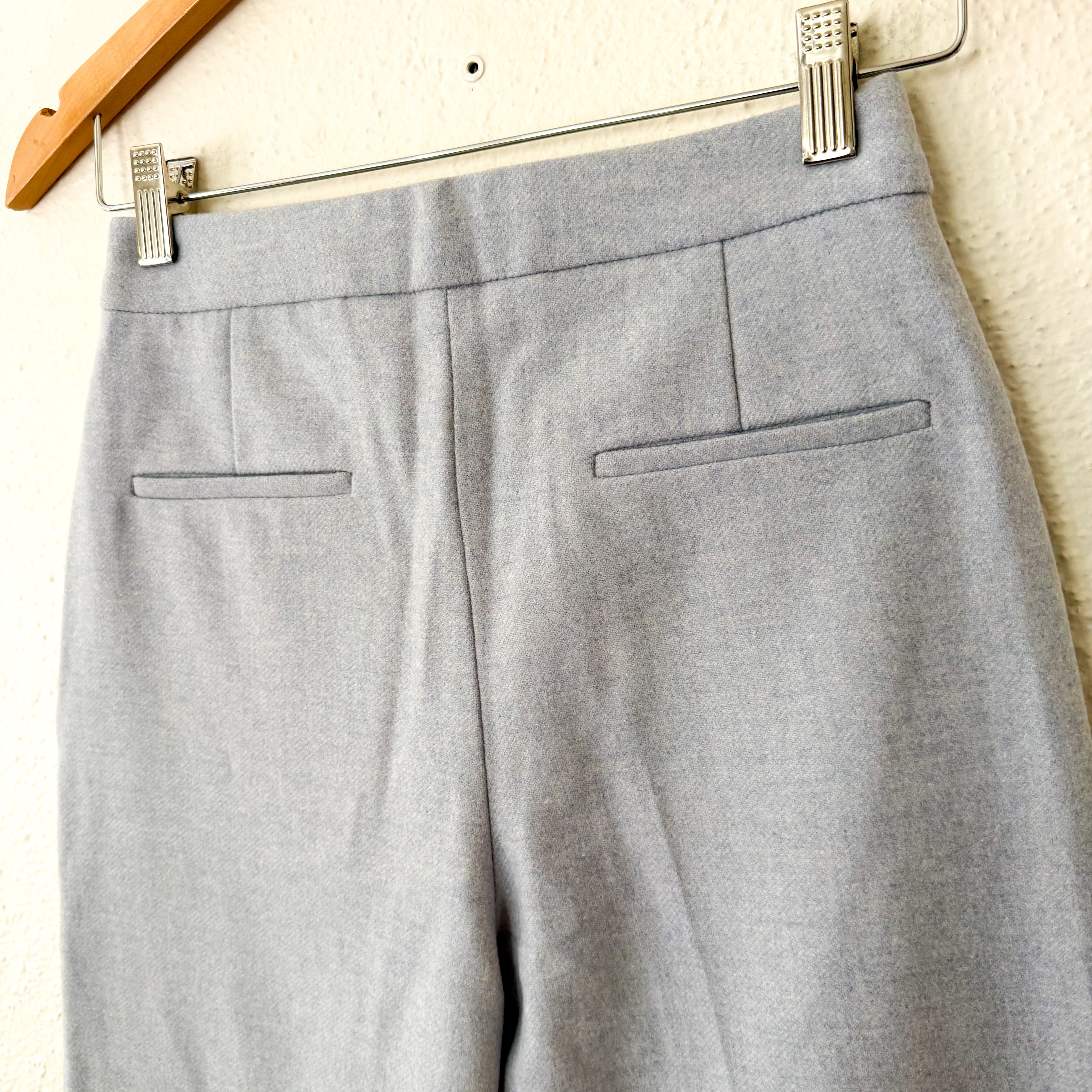 Sézane Martin High Rise Wide-Leg Wool Blend Trousers in Ice Blue | sz 2