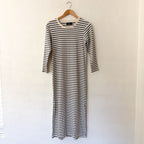 Pomander Place Navy Stripe Gio 3/4 Sleeve Jersey Maxi Dress | XS