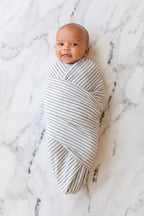 Solly Baby Swaddle Blanket | Heather Grey & White Stripe