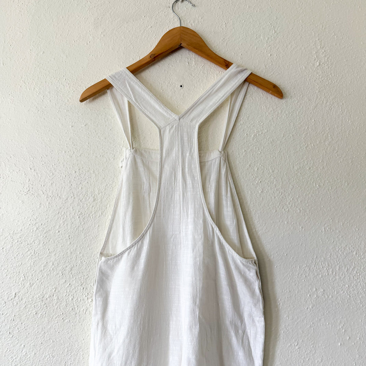 L*Space Freya Textured Cotton Jumpsuit in White | XS