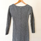 Abercrombie & Fitch Ribbed Wool-Blend Midi Sweater Dress in Dark Grey | XSP