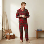 Classic Men's Red Holiday Plaid Pajama Set | M