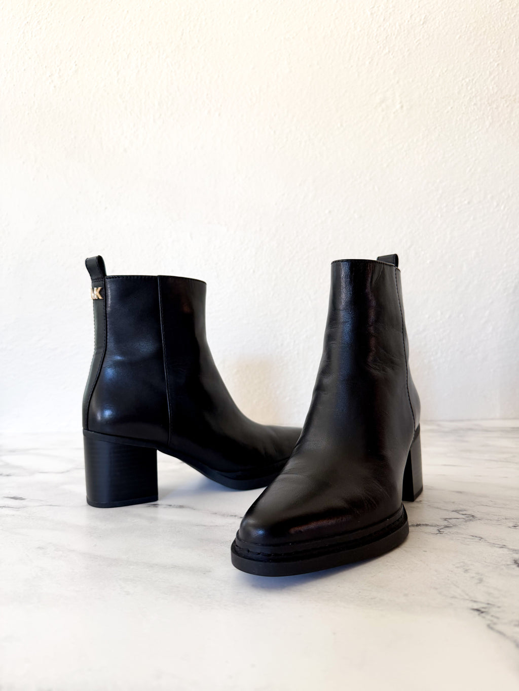 MICHAEL Michael Kors Leather Lex Ankle Bootie in Black | 6.5