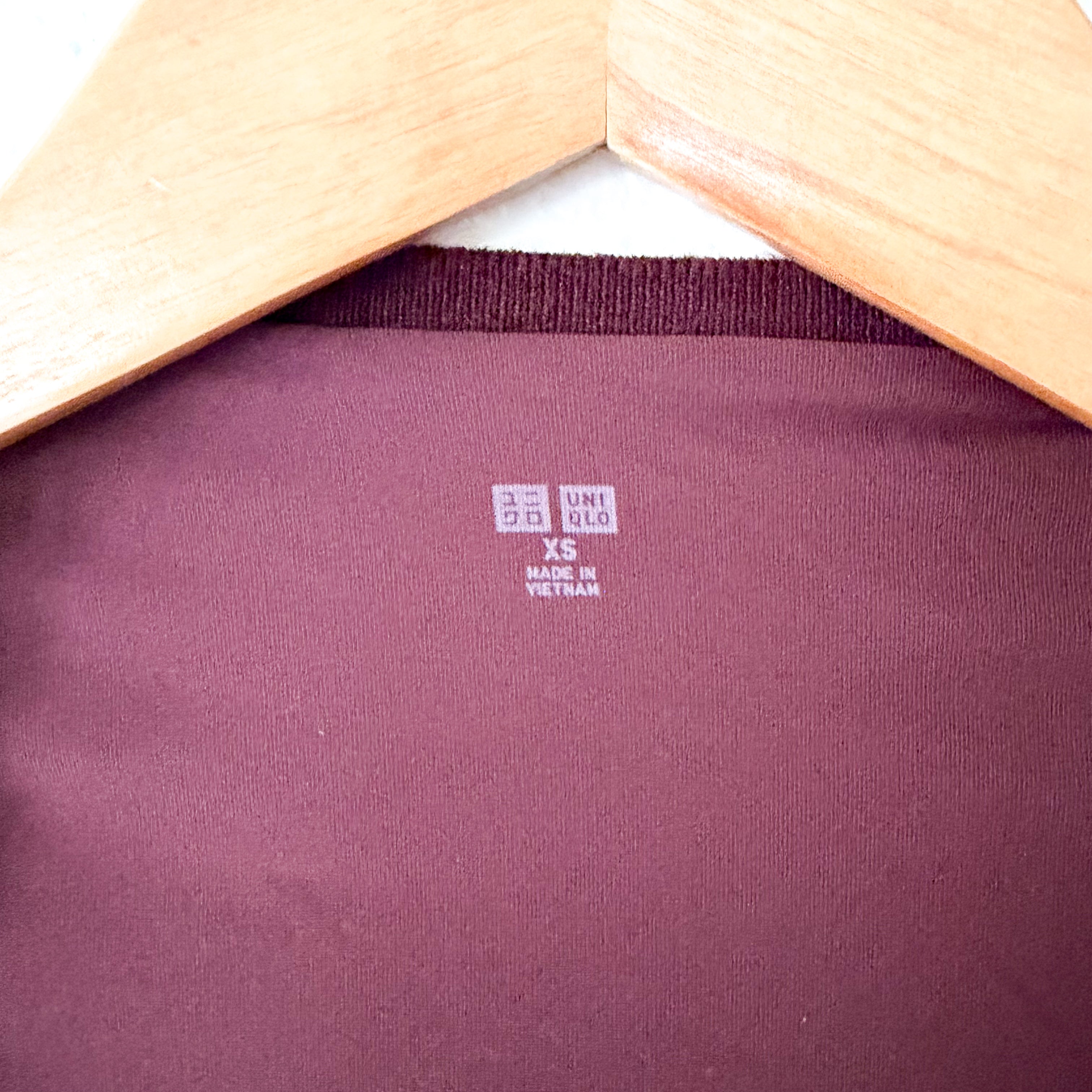 UNIQLO Burgundy Ribbed Sweater Sleeveless Midi Dress | XS