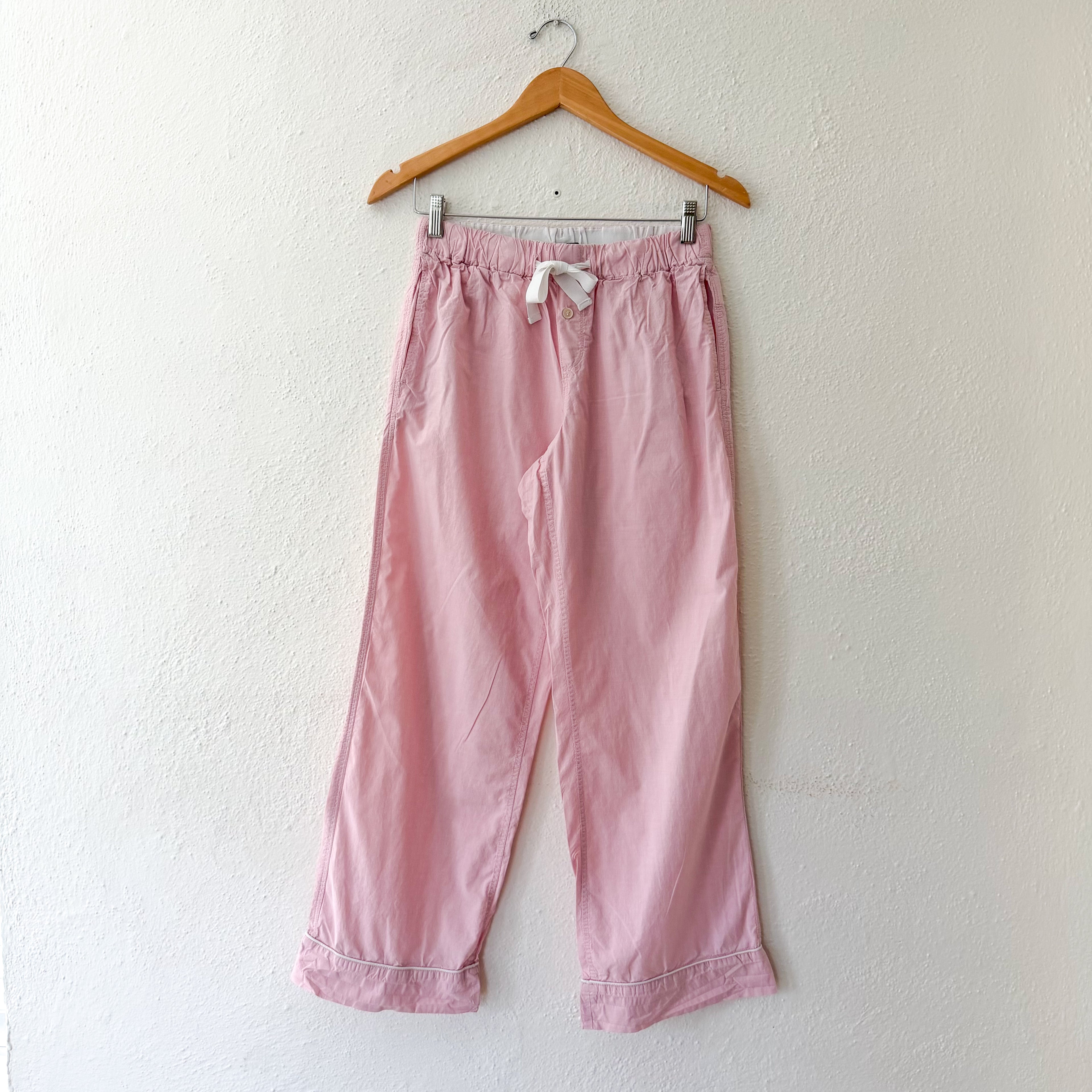 J.Crew Classic Cotton Long Sleeve Sleep Set in Light Pink Blooming Peony Eoe | XXS