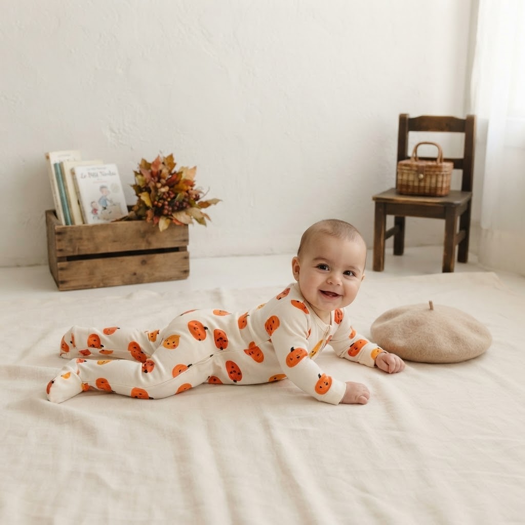 Old Navy Halloween Jack-O-Lantern 2 Way Zipper Footed Sleeper | 6-9m
