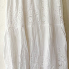 MANGO White Eyelet Embroidered Cotton Maxi Dress | XS