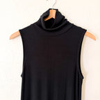 A New Day Black Sleeveless Turtleneck Ribbed Maxi Dress | S