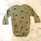 H&M Organic Cotton Dino & Stripe Long Sleeve Bodysuit Bundle | 3-6m