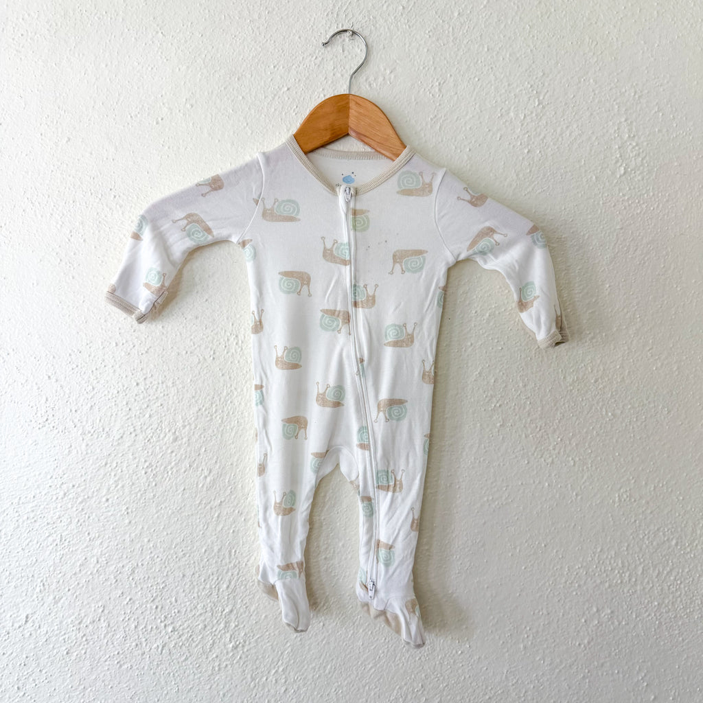 Cloud Island Cream Snails Long Sleeve 2-Way Zipper Footed Sleeper | 0-3m