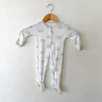 Cloud Island Cream Snails Long Sleeve 2-Way Zipper Footed Sleeper | 0-3m