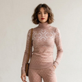 Sweaty Betty Fair Isle Jacquard Seamless Turtleneck Base Layer Long Sleeve Shirt | XS