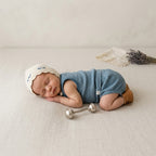 Little Planet Organic Ocean Blue Textured Sleeveless Shirt + Bubble Shorts Matching Set | 0-3m