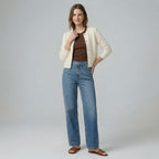 J. Crew Crewneck Cardigan Lady Jacket Sweater in Cream | XS