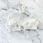 Billabong White Halter Crochet Bikini Top | XS