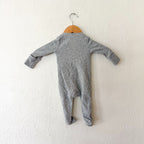 Baby Gap Heather Grey Ribbed Texture 2-Way Zipper Footed Sleeper | 0-3m
