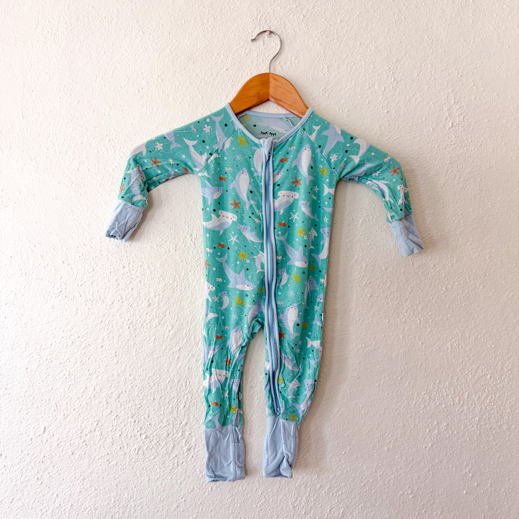 Little Sleepies Ocean Animals Long Sleeve Fold Over Foot Sleeper | 3-6m