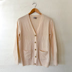 J.Crew 100% Cashmere V-Neck Relaxed Cardigan Sweater in Cream | XS