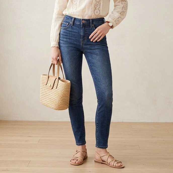 J.Crew 9" High-Rise Dark Wash Toothpick Skinny Denim | 24P