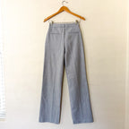 Sézane Martin High Rise Wide-Leg Wool Blend Trousers in Ice Blue | sz 2