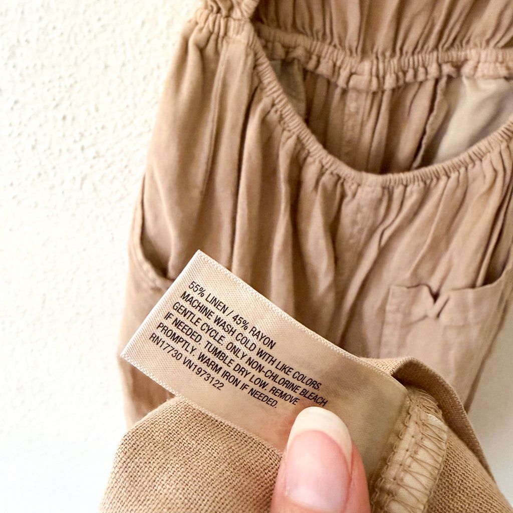 Universal Thread Linen Blend Jumpsuit in Tan | XS
