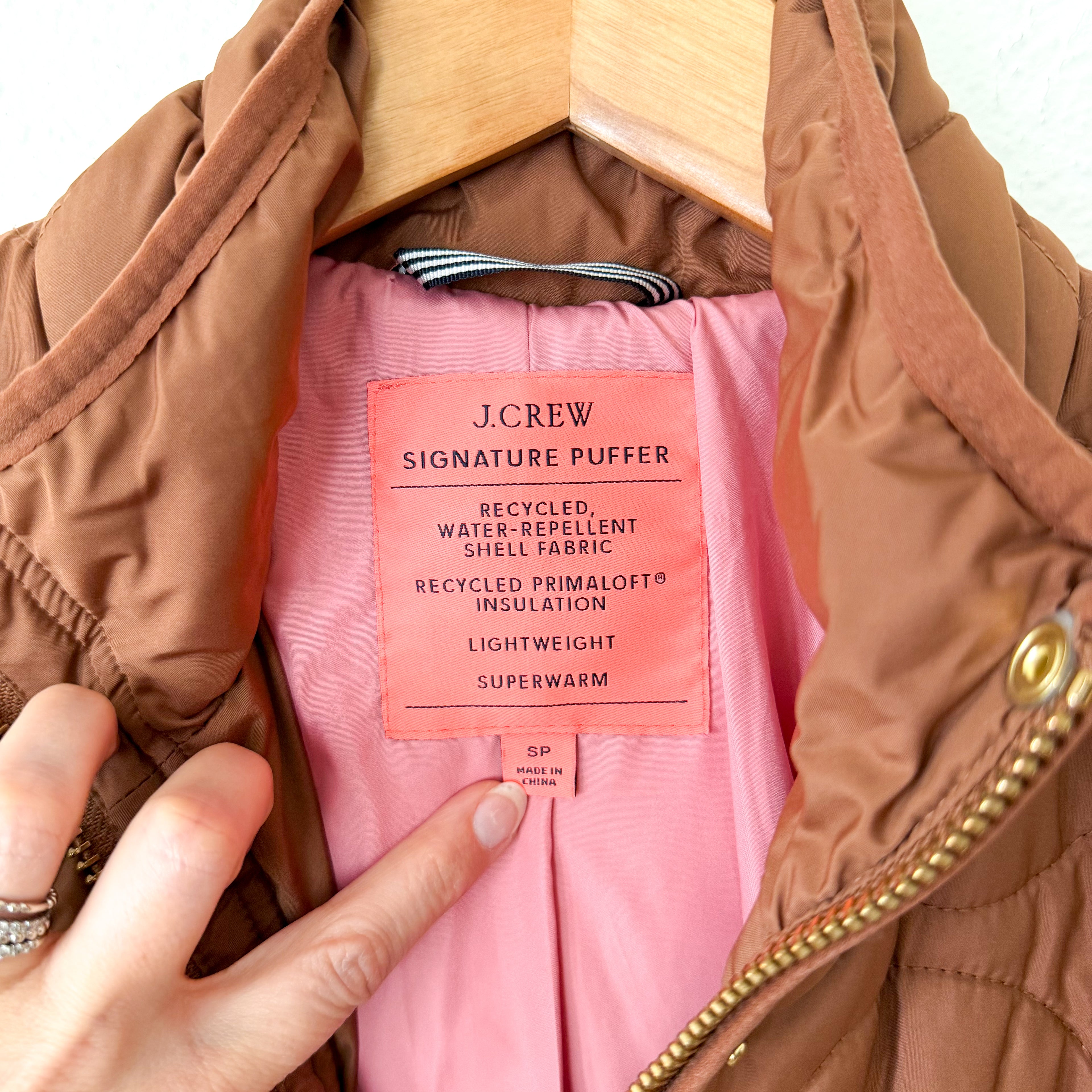 J.Crew Petite Rust Signature Quilted Primaloft Puffer Jacket | SP