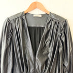 Ramy Brook New York Ines Faux Leather Zipper Front Long Sleeve Romper | 0