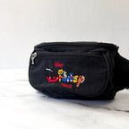 Vintage 90s Walt Disney World Embroidered Fanny Pack | Black Retro Waist Bag