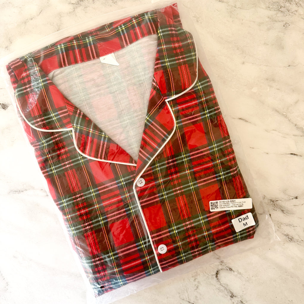 Classic Men's Red Holiday Plaid Pajama Set | M