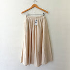 Mango MNG Paula Cotton Poplin Pleated Midi Skirt in Light Beige | 0