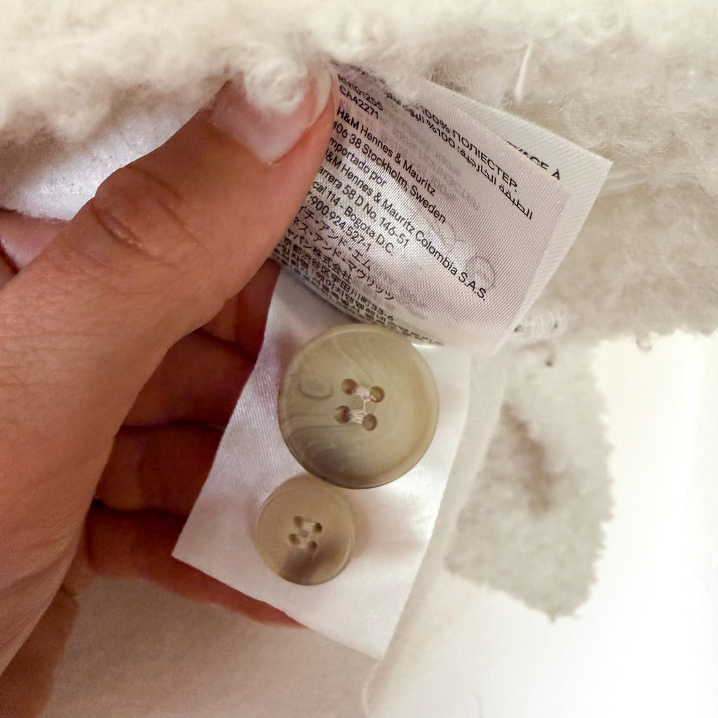 H&M Oversized Teddy Sherpa Shacket in Cream | XS