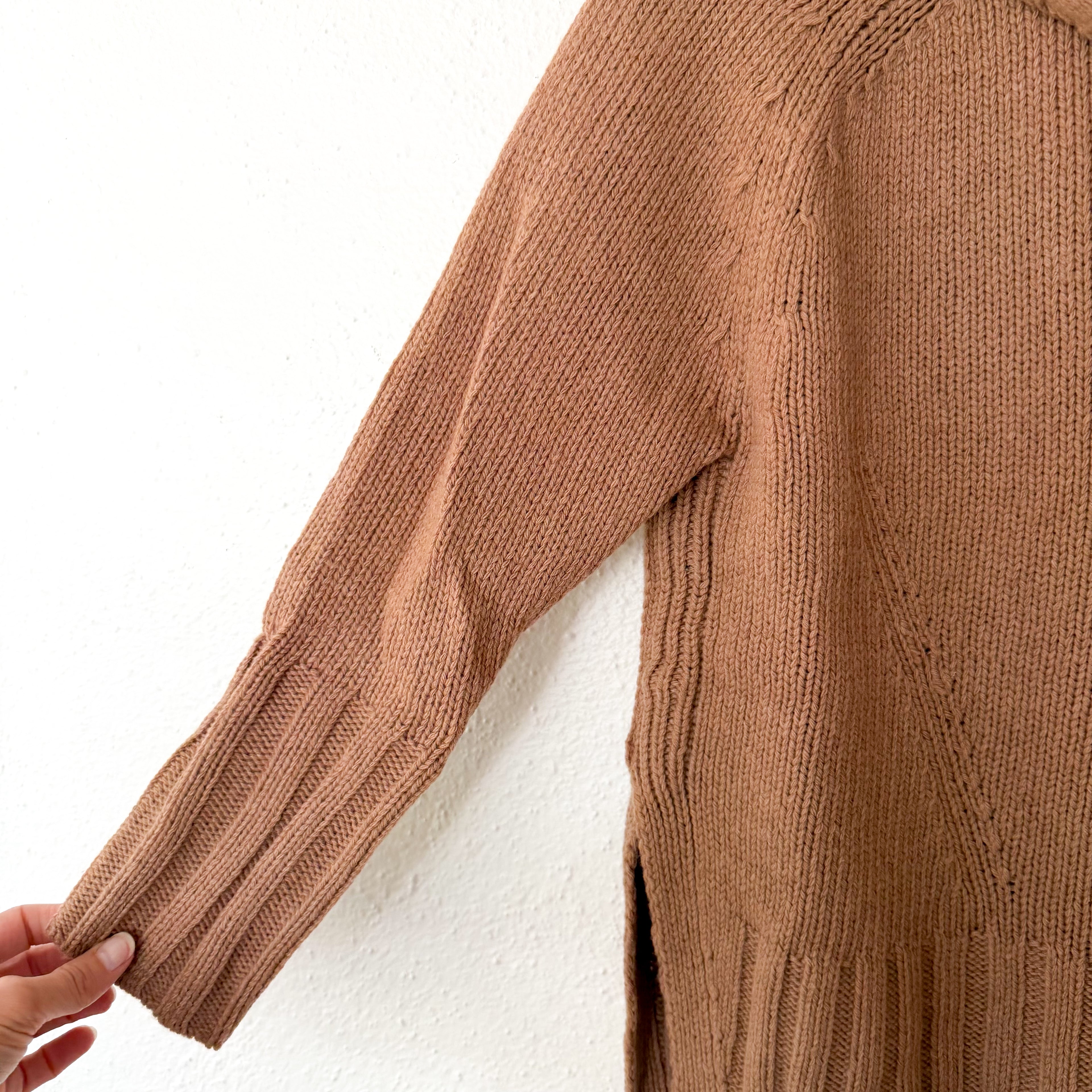 Reiss Eve Wool Cashmere Blend Roll Neck Sweater in Camel | XS
