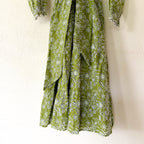 ME+EM Bespoke Contrast Green Broderie Long Sleeve Midi Dress | 0