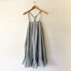 Celandine x Anthropologie Cotton Seersucker French Grey Stripe Summer Mini Dress | XXS