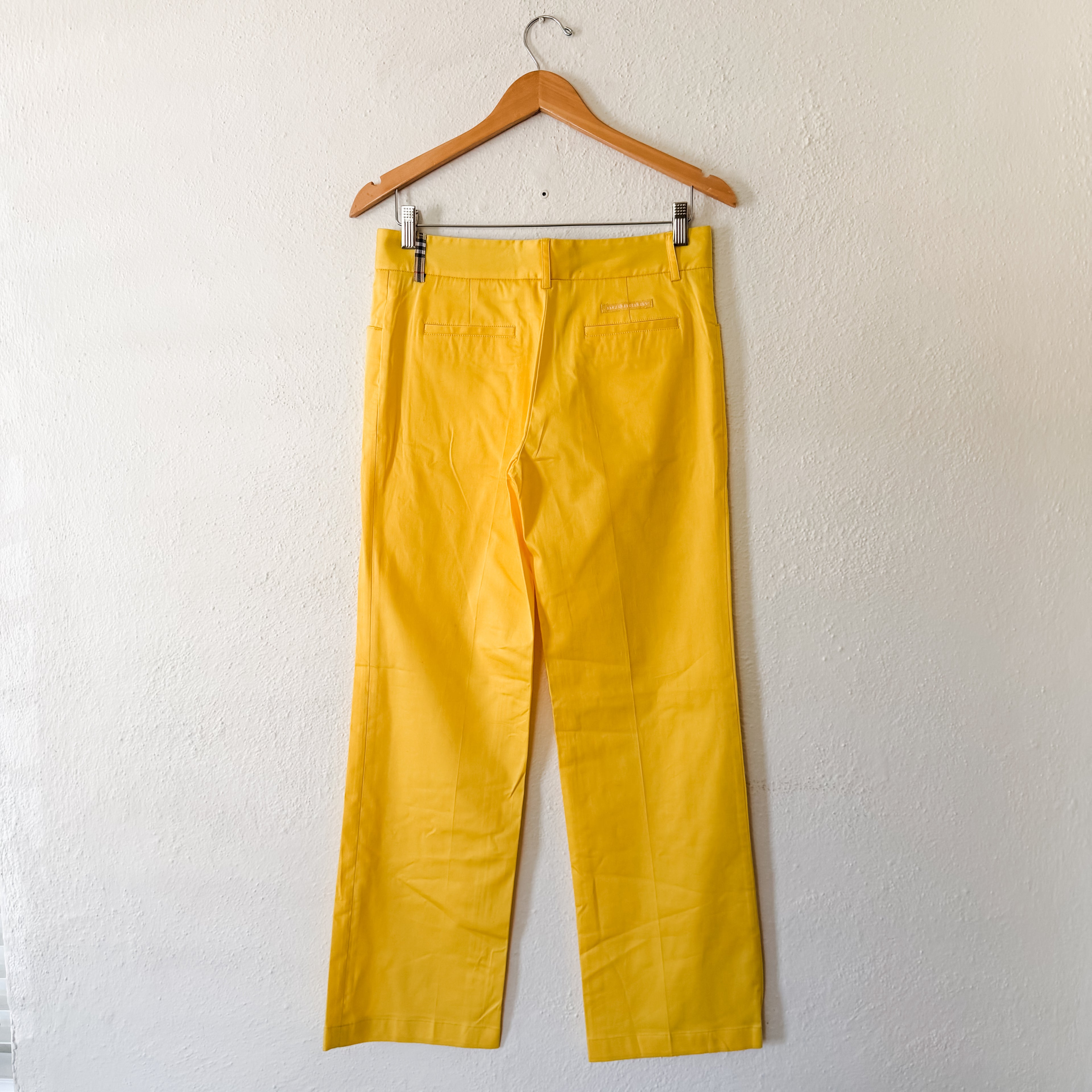 Burberry Golf Golden Yellow Cotton Golfing Straight Leg Trouser | 6