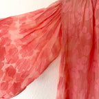 Ulla Johnson Sheer Silk Blend Floral Ruffle Mock Neck in Coral | 2