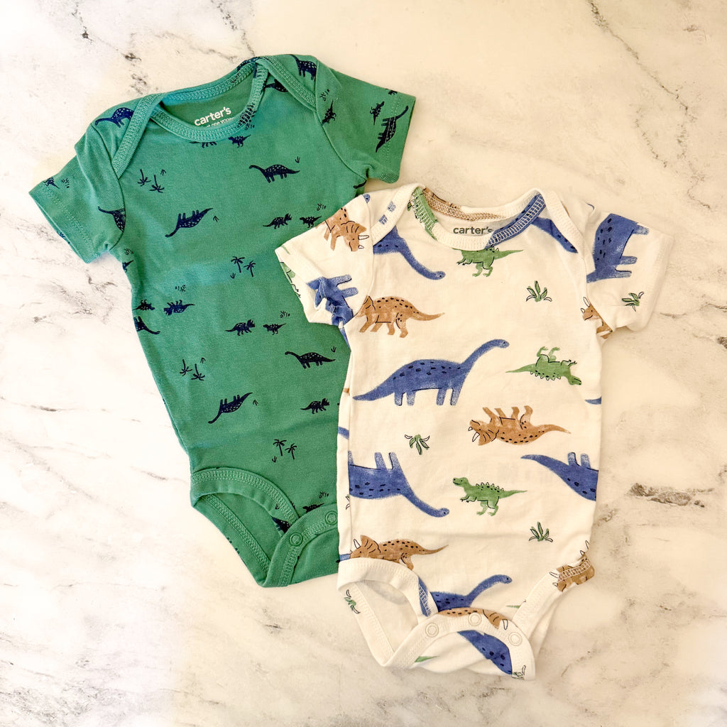 Carter's Dinosaur Short Sleeve Bodysuit Bundle | 0-3m