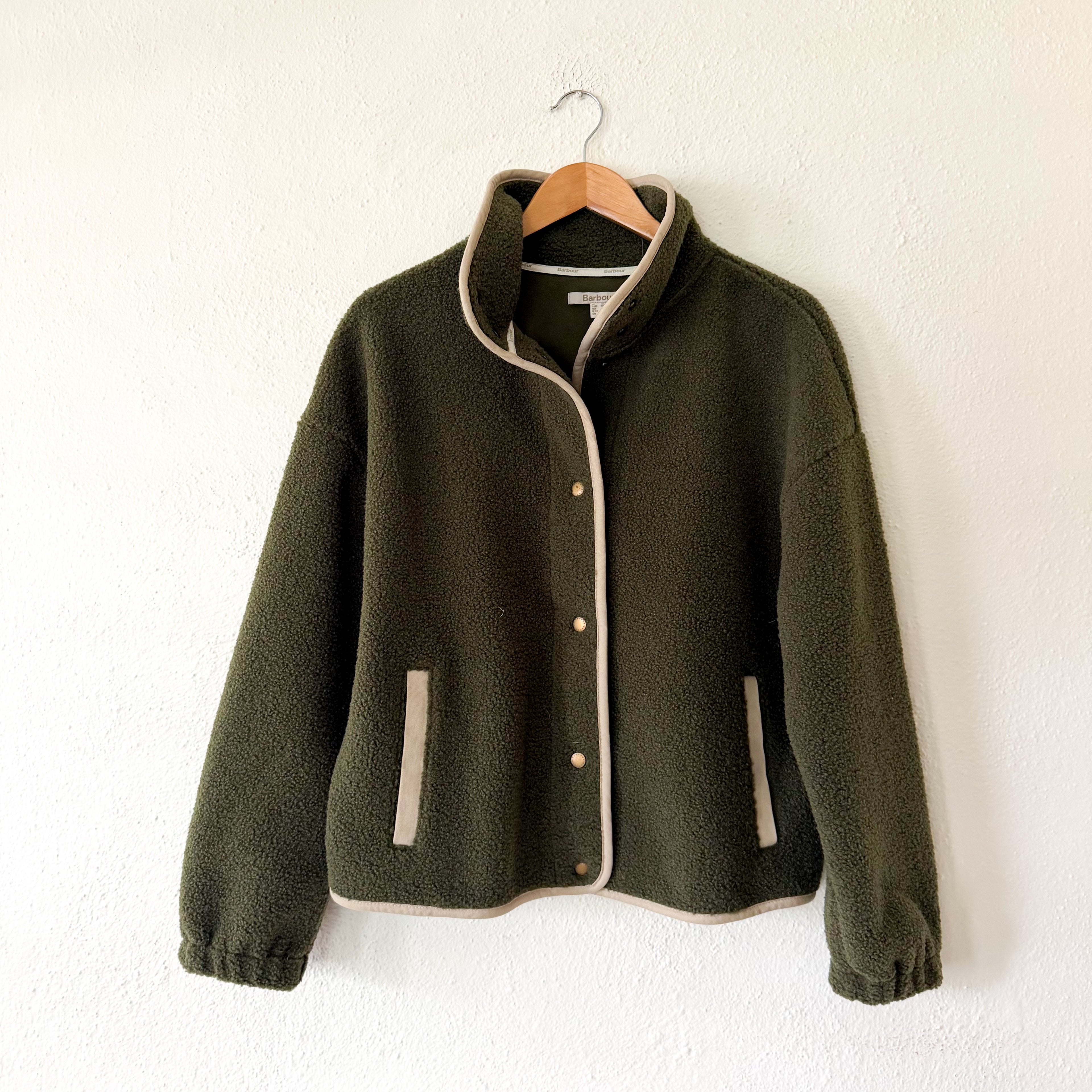 Barbour Violette Fleece Jacket in Olive Green | 8
