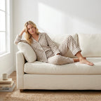 Serena & Lily Belvedere Flannel Pajamas in Doe Beige Gingham | S