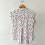 Jachs New York Girlfriend Floral Rayon Short Sleeve Button Up Blouse | XS