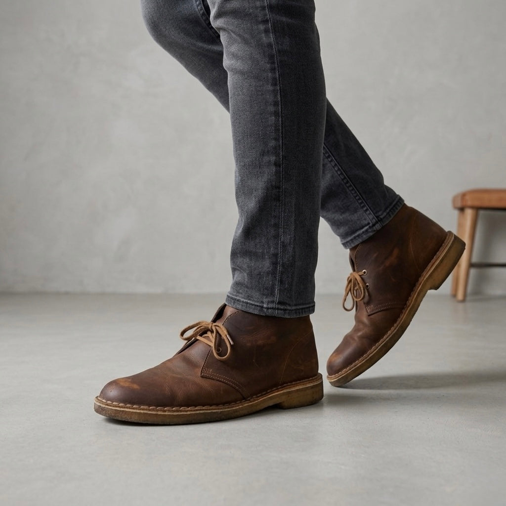 Clarks Originals Brown Oiled Leather Chukka Desert Boots | 11