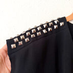 Silence & Noise Black Studded Short Sleeve Romper | S